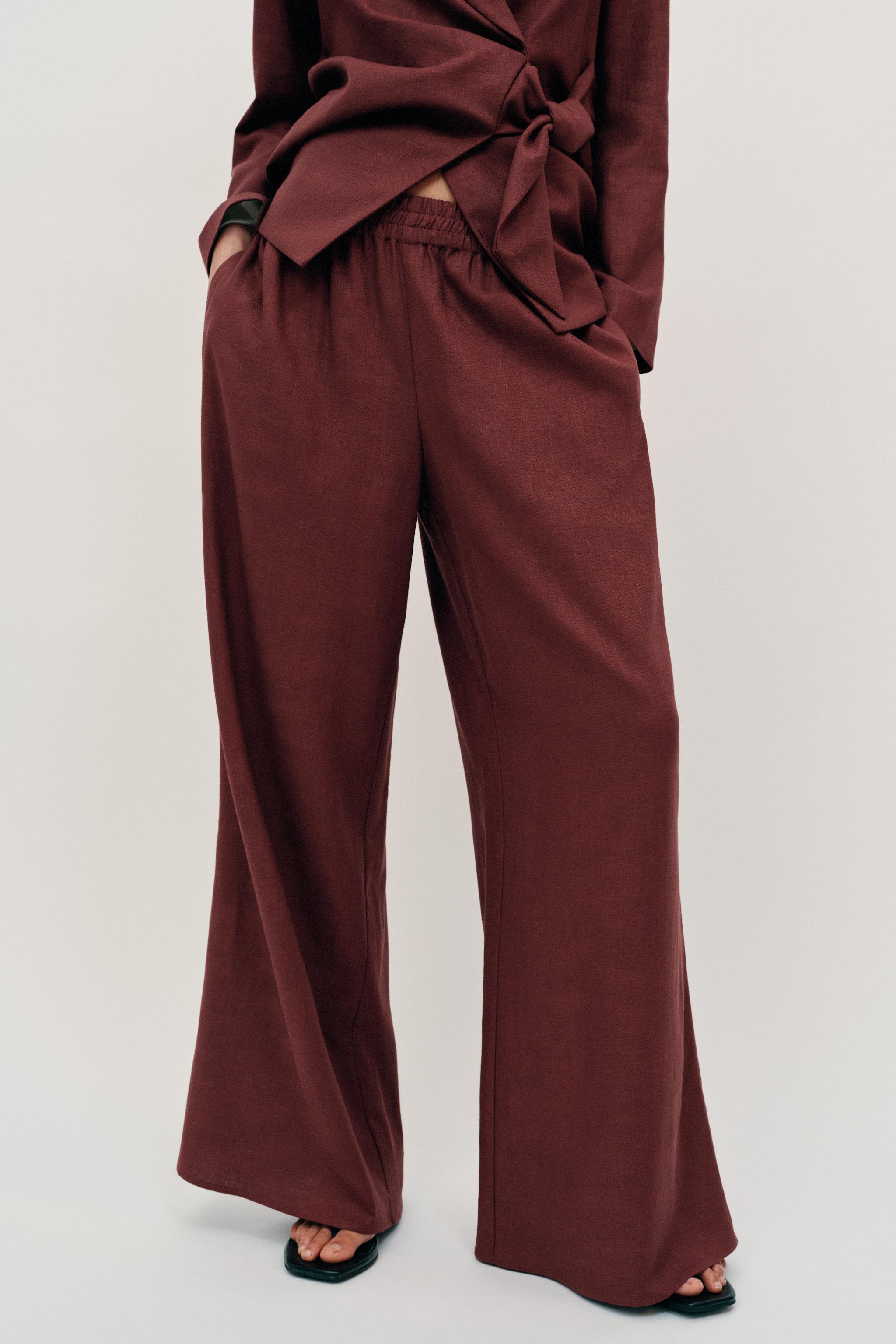 WIDE LEG LINEN PANTS
